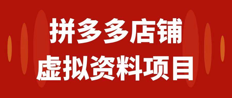 拼多多店铺虚拟项目，教科书式操作玩法，轻松月入1000+-九节课