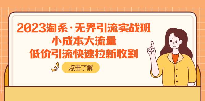 2023淘系·无界引流实战班：小成本大流量，低价引流快速拉新收割-九节课