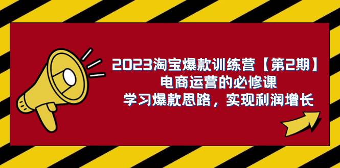 2023淘宝爆款训练营【第2期】电商运营的必修课，学习爆款思路 实现利润增长-九节课