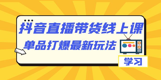 抖音·直播带货线上课，单品打爆最新玩法（12节课）-九节课