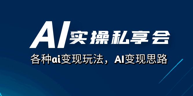 AI实操私享会，各种ai变现玩法，AI变现思路（67节课）-九节课