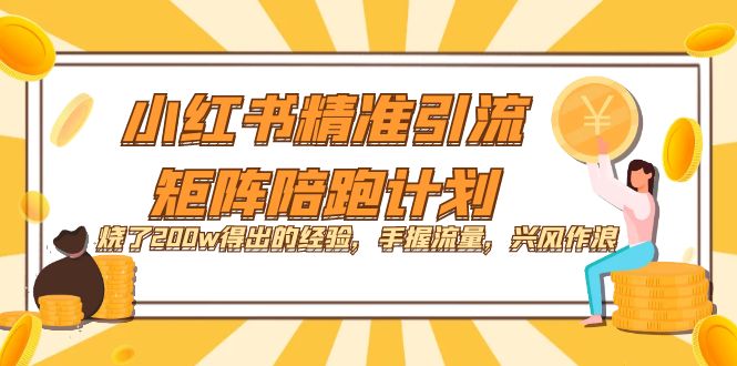 小红书精准引流·矩阵陪跑计划：烧了200w得出的经验，手握流量，兴风作浪！-九节课