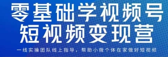 0基础学视频号短视频变现，适合新人学习的短视频变现课-九节课