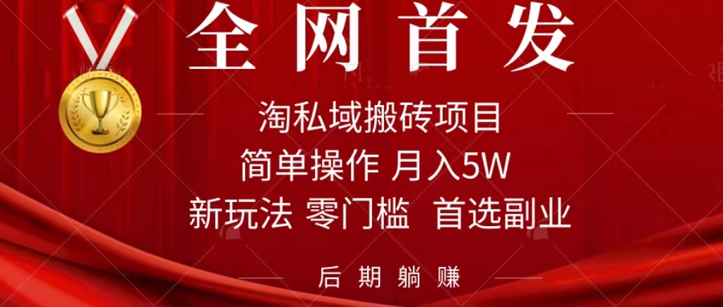 淘私域搬砖项目，利用信息差月入5W，每天无脑操作1小时，后期躺赚-九节课