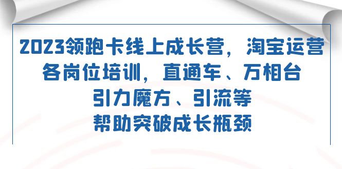 2023领跑·卡 线上成长营 淘宝运营各岗位培训 直通车 万相台 引力魔方 引流-九节课