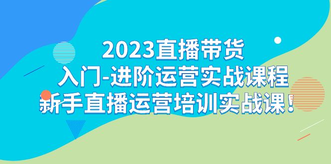 2023直播带货入门-进阶运营实战课程：新手直播运营培训实战课-九节课