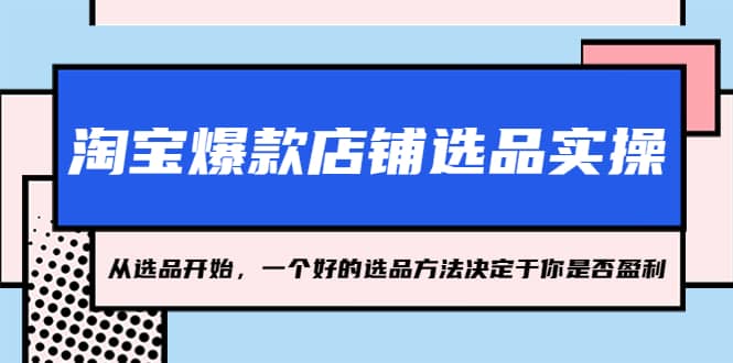 淘宝爆款店铺选品实操，2023从选品开始，一个好的选品方法决定于你是否盈利-九节课