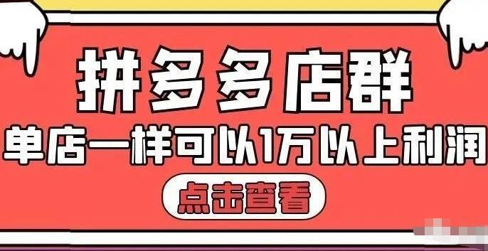 拼多多店群单店一样可以产出1万5以上利润【付费文章】-九节课