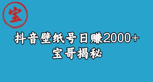 宝哥抖音壁纸号日赚2000+，不需要真人露脸就能操作【揭秘】-九节课