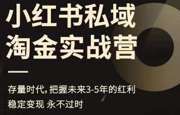 小红书私域淘金实战营，存量时代，把握未来3-5年的红利-九节课