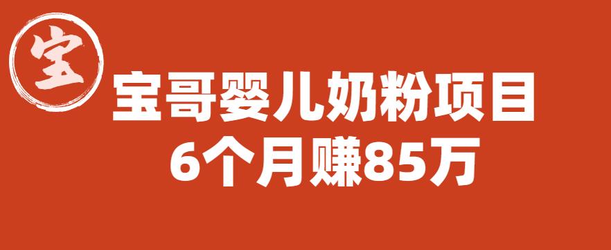 宝哥婴儿奶粉项目，6个月赚85w【图文非视频】【揭秘】-九节课