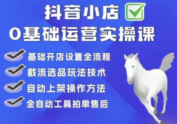 白马电商·0基础抖店运营实操课，基础开店设置全流程，截流选品玩法技术-九节课