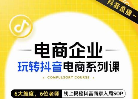 玺承·电商企业玩转抖音电商系列课，6大维度，6位老师，线上揭秘抖音商家入局SOP-九节课