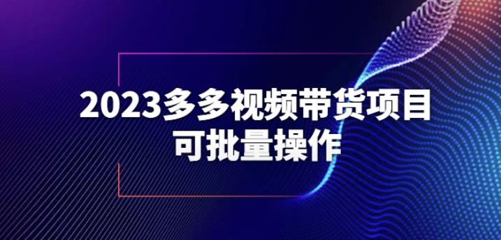 2023多多视频带货项目，可批量操作【保姆级教学】【揭秘】-九节课