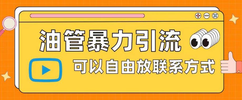 油管暴力引流，可以自由放联系方式【揭秘】-九节课