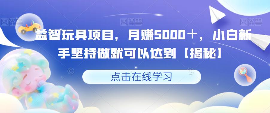 益智玩具项目，月赚5000＋，小白新手坚持做就可以达到【揭秘】-九节课