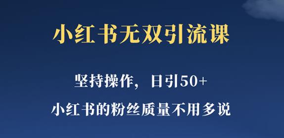 小红书无双课一天引50+女粉，不用做视频发视频，小白也很容易上手拿到结果【仅揭秘】-九节课