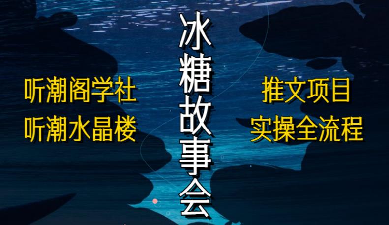 听潮阁学社听潮水晶楼抖音冰糖故事会项目实操，小说推文项目实操全流程，简单粗暴！-九节课