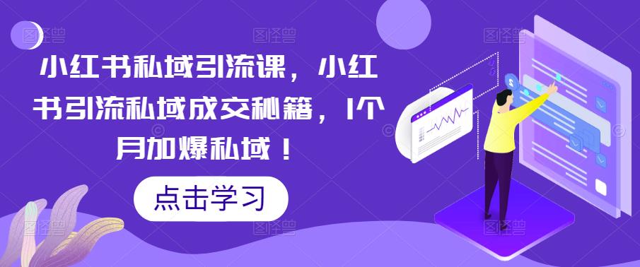 小红书私域引流课，小红书引流私域成交秘籍，1个月加爆私域！-九节课