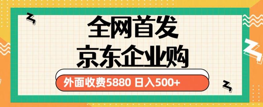 3月最新京东企业购教程，小白可做单人日利润500+撸货项目（仅揭秘）-九节课