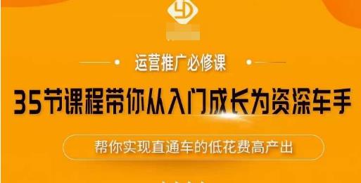 35节课程带你从入门成长为资深车手，让系统学习直通车成为可能，帮你实现直通车的低花费高产出-九节课