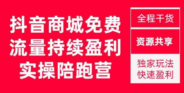 抖音商城搜索持续盈利陪跑成长营，抖音商城搜索从0-1、从1到10的全面解决方案-九节课