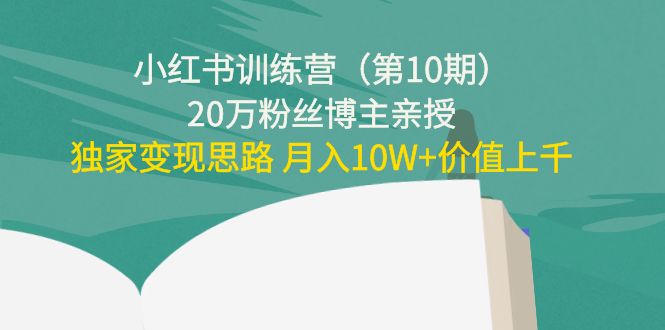 小红书训练营20万粉丝博主亲授：独家变现思路 月入10W+价值上千-九节课