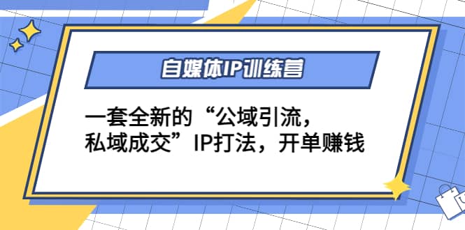 自媒体IP训练营(12+13期)一套全新的“公域引流，私域成交”IP打法-九节课