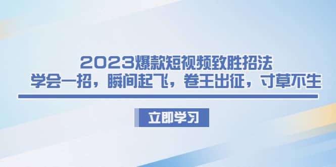 2023爆款短视频致胜招法，学会一招，瞬间起飞，卷王出征，寸草不生-九节课