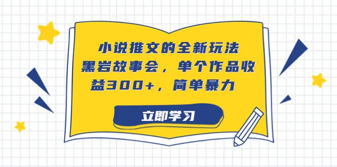 小说推文的全新玩法，黑岩故事会，单个作品收益300+，简单暴力-九节课