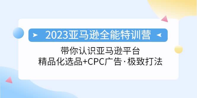 2023亚马逊全能特训营：玩转亚马逊平台+精品化·选品+CPC广告·极致打法-九节课