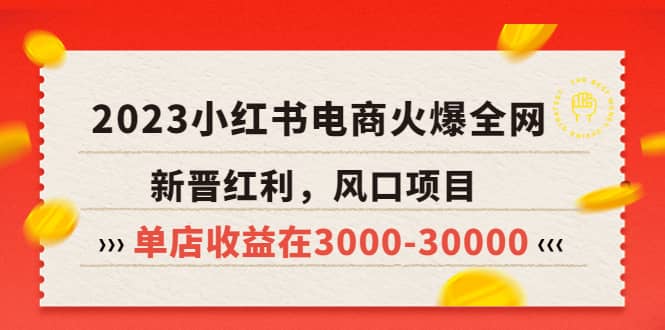 2023小红书电商火爆全网，新晋红利，风口项目，单店收益在3000-30000-九节课