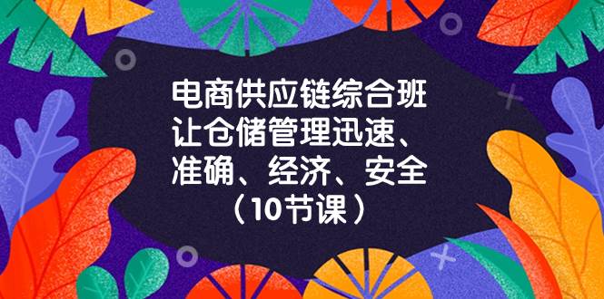 （8246期）电商-供应链综合班，让仓储管理迅速、准确、经济、安全！（10节课）-九节课