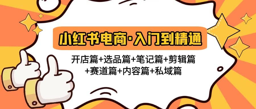 小红书电商入门到精通 开店篇+选品篇+笔记篇+剪辑篇+赛道篇+内容篇+私域篇-九节课