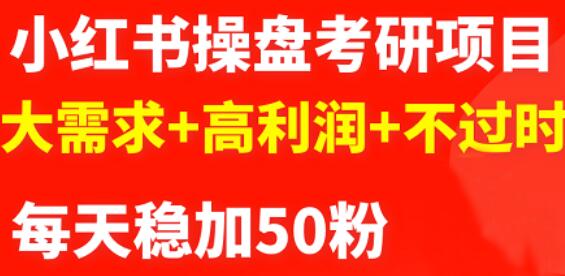 最新小红书操盘考研项目：大需求+高利润+不过时-九节课