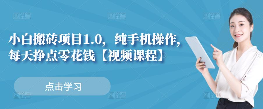 小白搬砖项目1.0，纯手机操作，每天兼职挣点零花钱-九节课