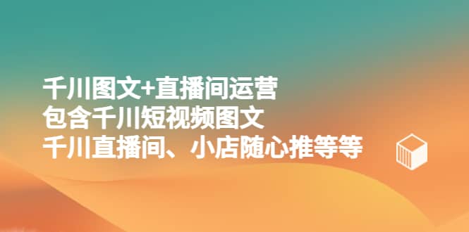 千川图文+直播间运营，包含千川短视频图文、千川直播间、小店随心推等等-九节课