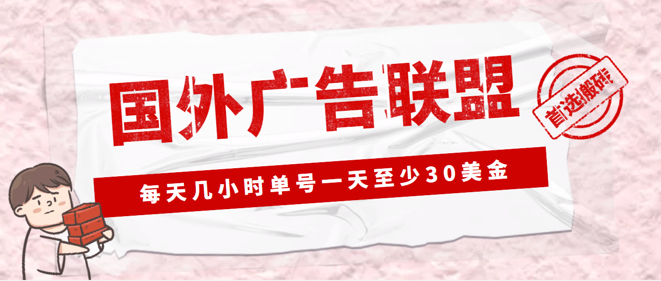 外面收费1980最新国外LEAD广告联盟搬砖项目，单号一天至少30美元(详细教程)-九节课