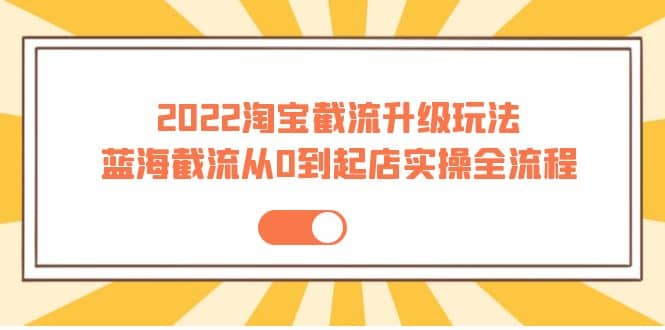 2022淘宝截流升级玩法：蓝海截流从0到起店实操全流程 价值千元-九节课