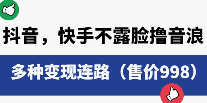 抖音，快手不露脸撸音浪项目，多种变现连路（售价998）-九节课