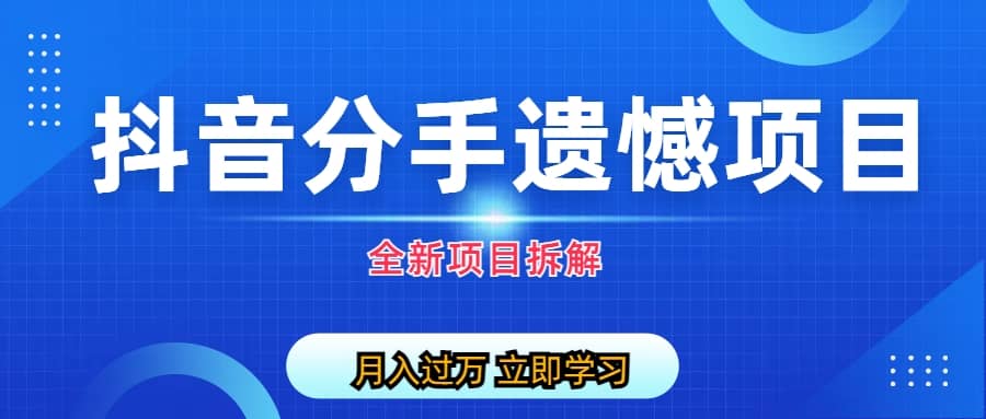 自媒体抖音分手遗憾项目私域项目拆解-九节课