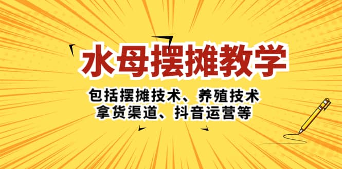 水母·摆摊教学，包括摆摊技术、养殖技术、拿货渠道、抖音运营等-九节课