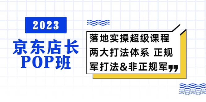 2023京东店长·POP班 落地实操超级课程 两大打法体系 正规军&非正规军-九节课