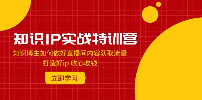 知识IP实战特训营：知识博主如何做好直播间内容获取流量 打造好ip 收心收钱-九节课