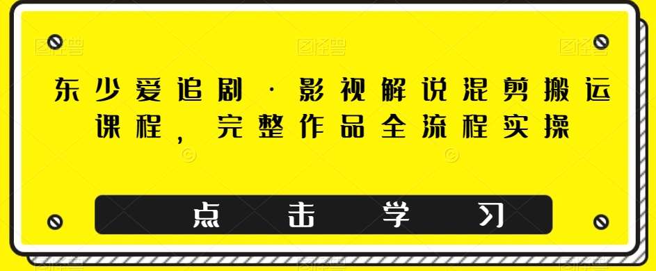 东少爱追剧·影视解说混剪搬运课程，完整作品全流程实操-九节课