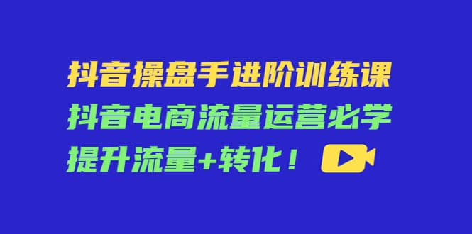 抖音操盘手进阶训练课：抖音电商流量运营必学，提升流量+转化-九节课