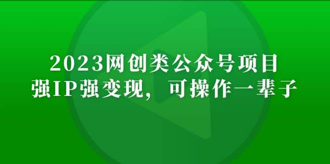 2023网创类公众号项目，强IP强变现，可操作一辈子-九节课