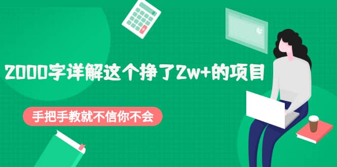 2000字详解这个挣了2w+的项目，手把手教就不信你不会【付费文章】-九节课