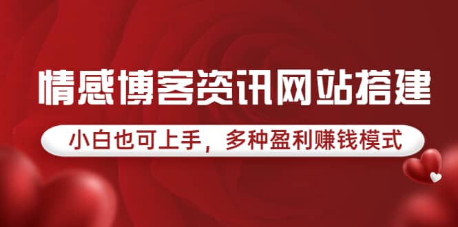 情感博客资讯网站搭建教学，小白也可上手，多种盈利赚钱模式（教程+源码）-九节课