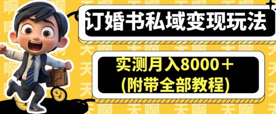 订婚书私域变现玩法，实测月入8000＋(附带全部教程)【揭秘】-九节课